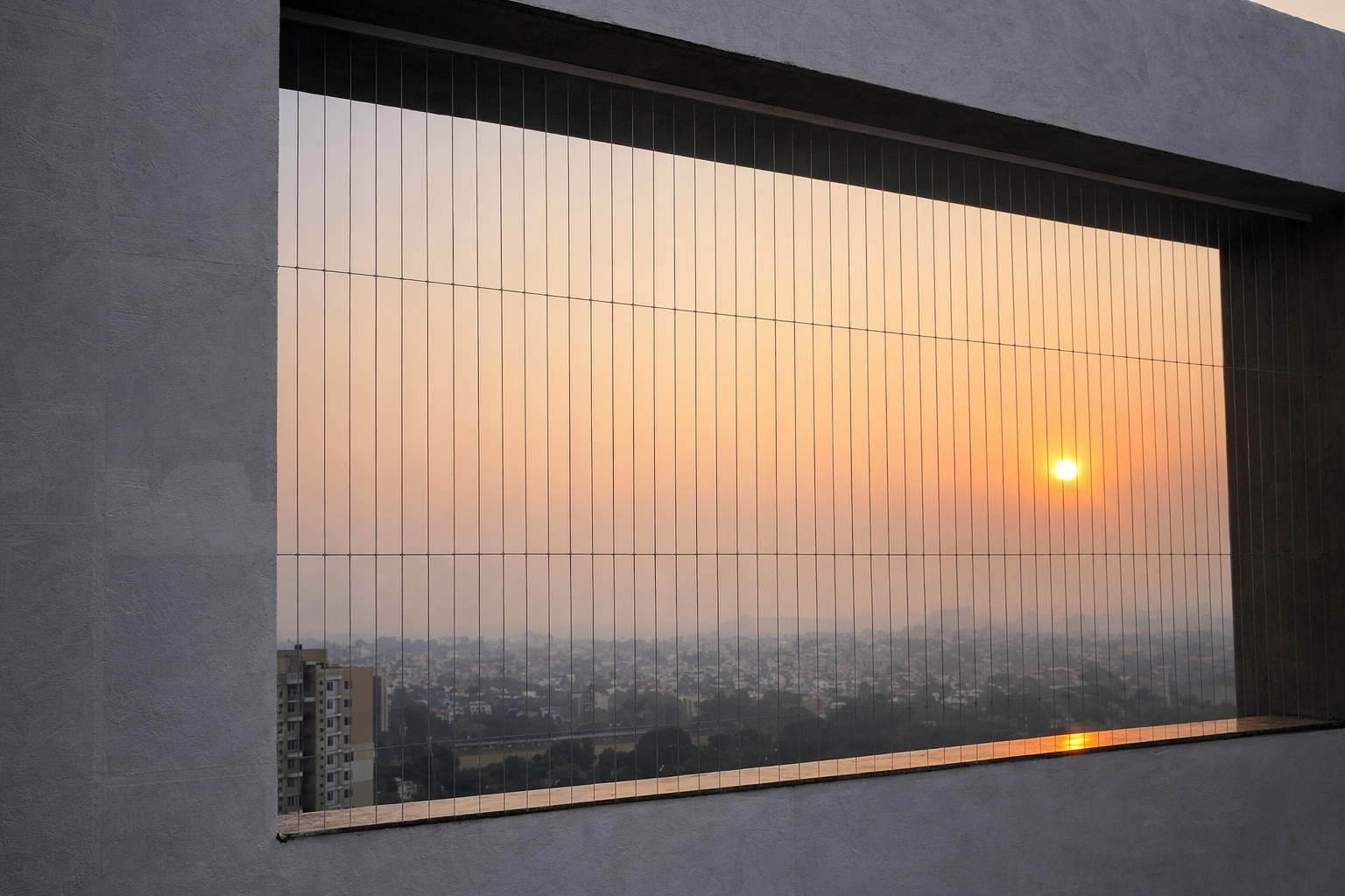 Sunset through the Invisible Grill